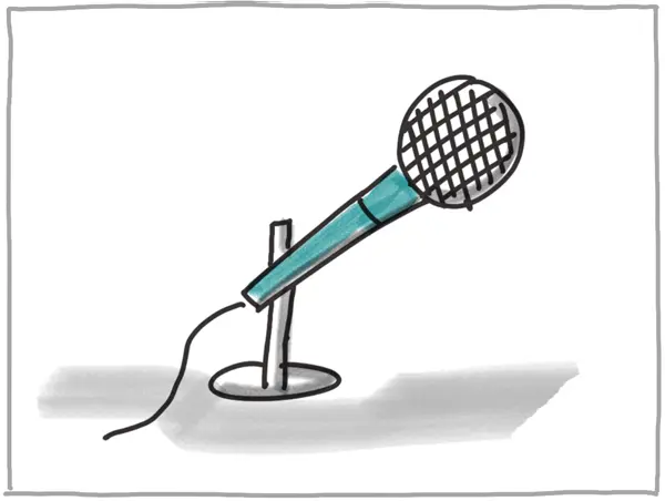 Sprechen am Mikrofon